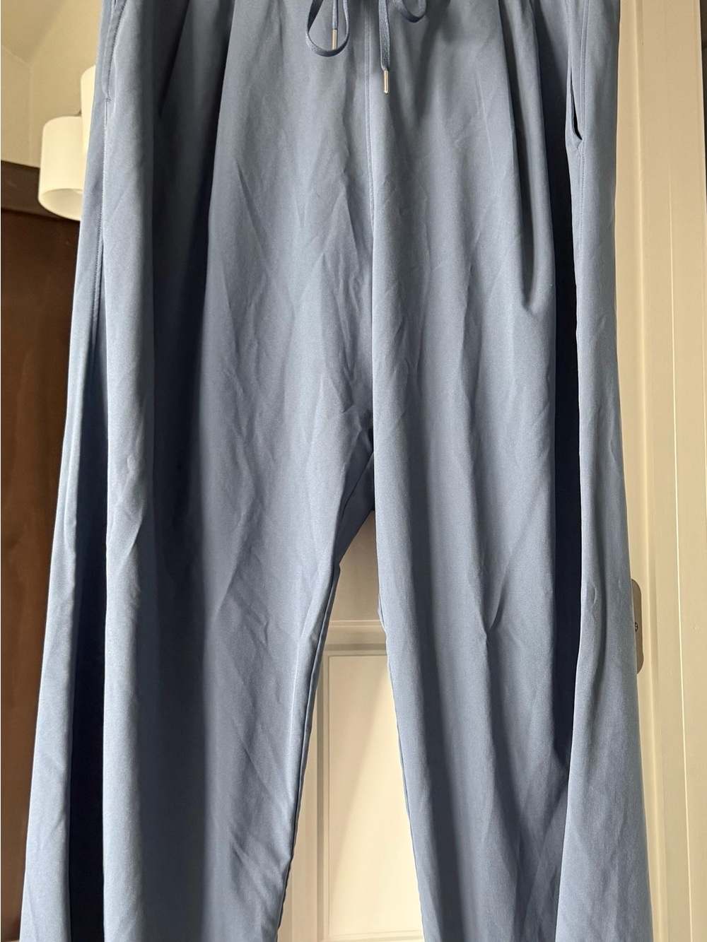 CALIA by Carrie Underwood Light Blue Drawstring Wide-Leg Trousers